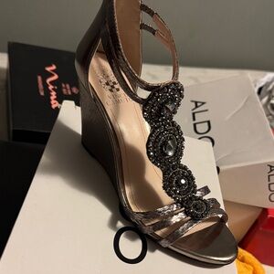 Vince Camuto Metallic Wedge Sandals